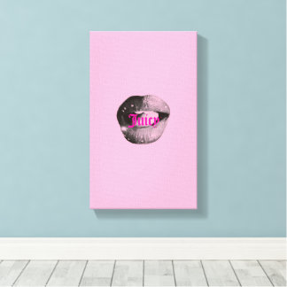Y2K Lips Portrait – Glossy Aesthetic Pop Art Print キャンバスプリント