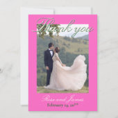 Y2K Pink Anime Gothic Cat Photo Thank You Card (正面)