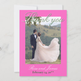 Y2K Pink Anime Gothic Cat Photo Thank You Card
