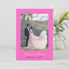 Y2K Pink Anime Gothic Cat Photo Thank You Card