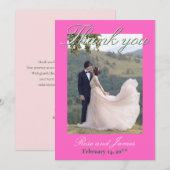 Y2K Pink Anime Gothic Cat Photo Thank You Card (正面/裏面)