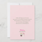 Y2K Pink Anime Gothic Cat Wedding Thank You Card (裏面)