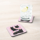 y2k rainbow hearts black cat kawaii cute コースター (右側)