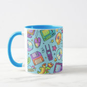 Y2K Retro Tech Aesthetic Doodle Coffee Mug マグカップ (左)