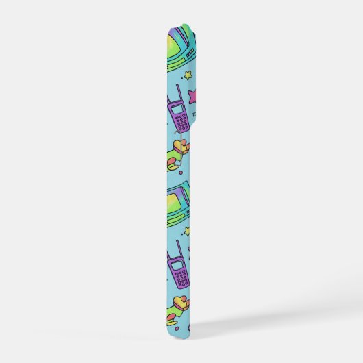 Y2K Retro Tech Aesthetic Pattern Phone Case iPhoneケース (右側面)