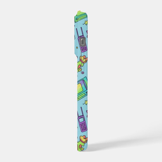 Y2K Retro Tech Aesthetic Pattern Phone Case iPhoneケース (左側面)