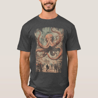 Y2K Streetwear Vintage Fashion Octopus Horror Mons Tシャツ