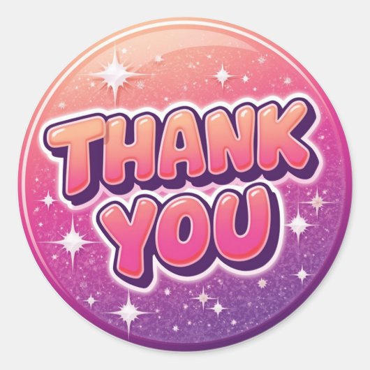 Y2K Thank You Round Sticker ラウンドシール (正面)