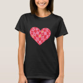 Y2K Trendy Pink Checkerboard Heart Smiley Face  Tシャツ (正面)