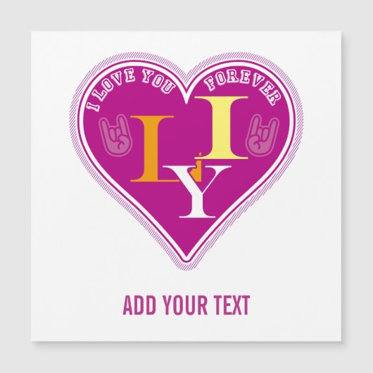 Y2K Vibrant Pink ILY Sign Language Heart Custom (正面)