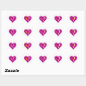Y2K Vibrant Pink ILY Sign Language Heart Custom ハートシール (シート)