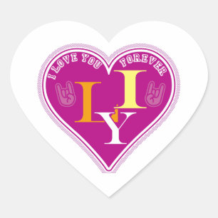 Y2K Vibrant Pink ILY Sign Language Heart Custom ハートシール