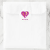 Y2K Vibrant Pink ILY Sign Language Heart Custom ラウンドシール (バッグ)