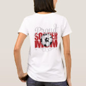 "Y"の名前で誇り高きサッカーママ 赤 Tシャツ (裏面)