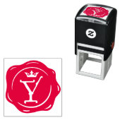 Y -アンティークワックスシールゴシック王冠イニシャル文字 セルフインキングスタンプ (インサイチュ)