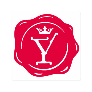 Y -アンティークワックスシールゴシック王冠イニシャル文字 セルフインキングスタンプ