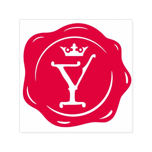 Y -アンティークワックスシールゴシック王冠イニシャル文字 セルフインキングスタンプ (デザイン)