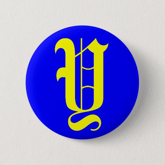 Y – 古い英語 缶バッジ (正面)