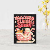 Y A Sleigh Queen Sleigh Girl Gingerbread Coffee Ch カード (黄色い花)