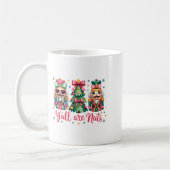 Y’all Are Nuts Funny Christmas Humor Tree Nutcrack コーヒーマグカップ (左)