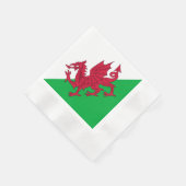Y Ddraig Goch：ウェルシュ国旗のカクテルナプキン 縁ありカクテルナプキン (角)