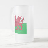 Y Ddraig Goch: ウェールズの旗ビールガラス フロストグラスビールジョッキ (正面左)