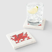 Y Ddraig Goch (ウェールズの赤いドラゴン)のコースター ストーンコースター (横)