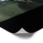 Y Face Blowing Bubbles Funny Horror Halloween Meme ポスター (角)