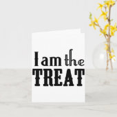 Y Halloween I Am The Treat Funny Holiday  カード (黄色い花)