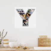 Y Monogram独自の6つのフォトコラージホワイトを作成 ポスター (キッチン)