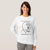 Y Uの非2味方された女性長袖のTシャツ Tシャツ (正面フル)