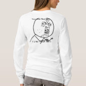 Y Uの非2味方された女性長袖のTシャツ Tシャツ (裏面)