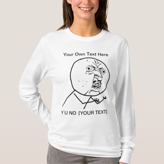 Y Uの非2味方された女性長袖のTシャツ Tシャツ (正面)