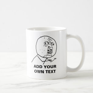 y u激怒の顔の喜劇的なlolのrofl無し コーヒーマグカップ
