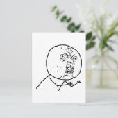 Y U NO (オリジナル) – 縦型はがき ポストカード (スタンド正面)