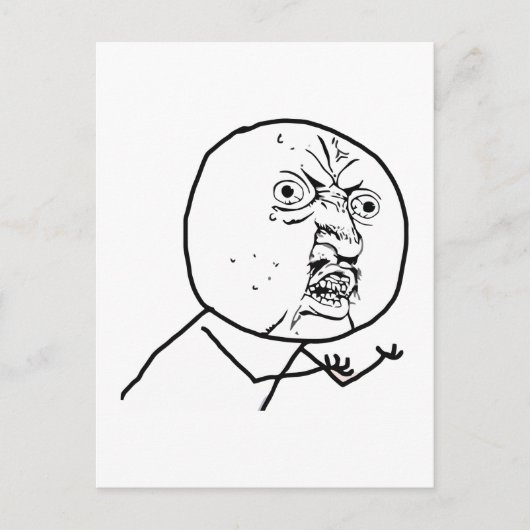 Y U NO (オリジナル) – 縦型はがき ポストカード (正面)