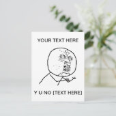 Y U NO – 縦型はがき ポストカード (スタンド正面)