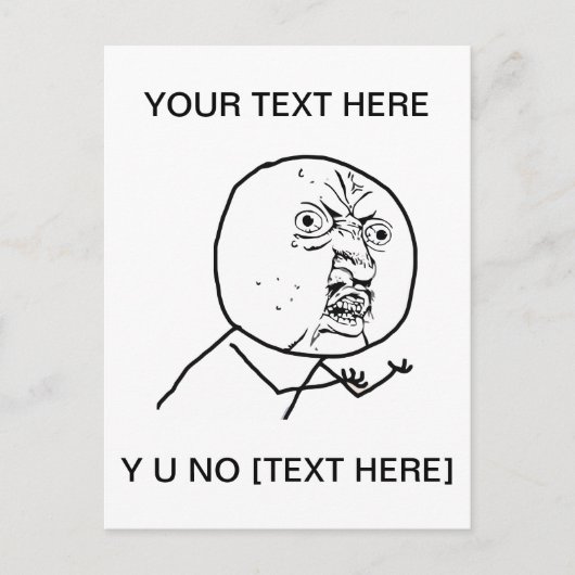 Y U NO – 縦型はがき ポストカード (正面)