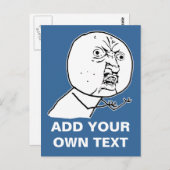 y u no rage顔漫画ロールロフル ポストカード (正面/裏面)