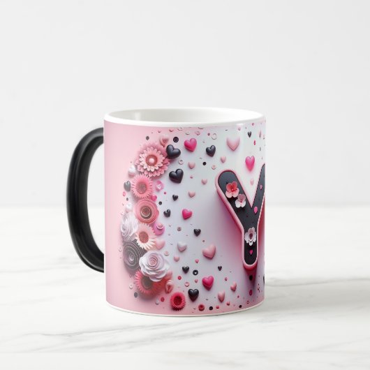 Y Valentine Alphabet 3D モーフィングマグカップ (正面左)