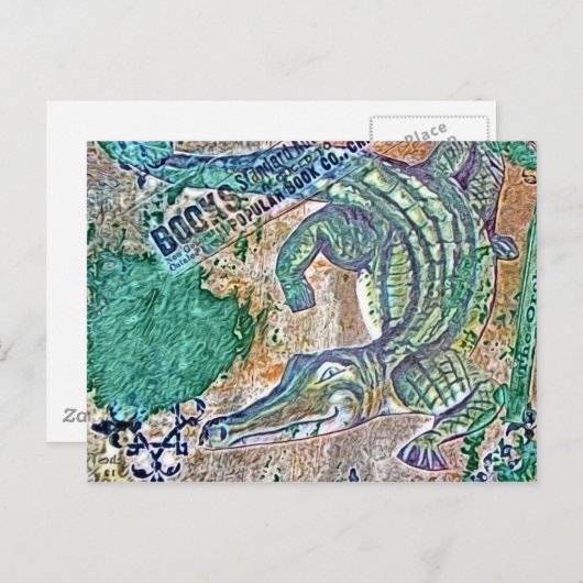 Ya後のゲーターを参照して、しばらくの間Croc混合メディア ポストカード (正面/裏面)