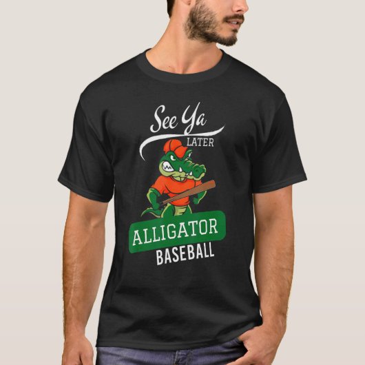 Ya後アリゲーターメンズウィメンズワニ Tシャツ (正面)