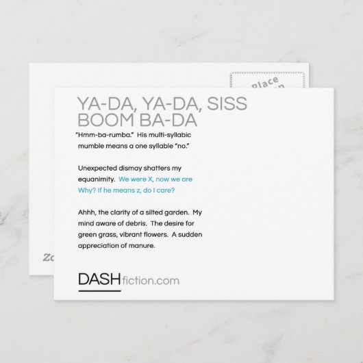 Ya-Da、Ya-Da、Siss Boom、Ba-Da ポストカード (正面/裏面)