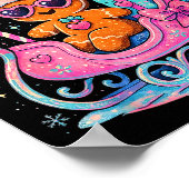 Yaas Sleigh Queen Cute Gingerbread Christmas Tee ポスター (角)