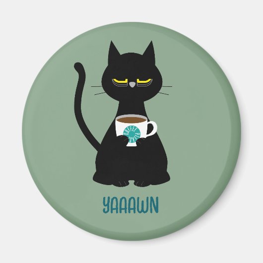 YAAWNスリーピーキャットマグネット マグネット (正面)