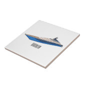 Yacht cartoon illustration タイル (側面)