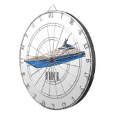 Yacht cartoon illustration ダーツボード (正面右)