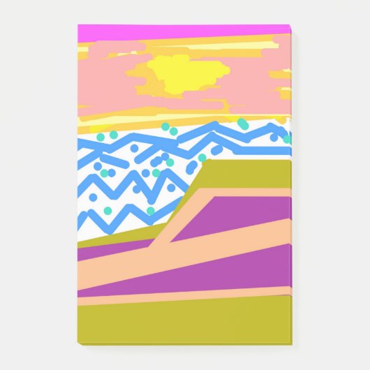 Yacht on Pink Notepad ポストイット (正面)