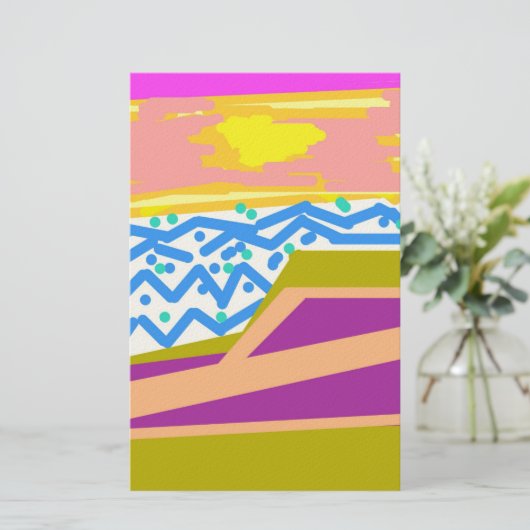 Yacht on Pink Notepad 便箋 (スタンド正面)