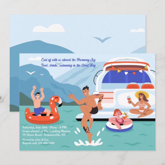 Yacht Party 招待状 (正面/裏面)